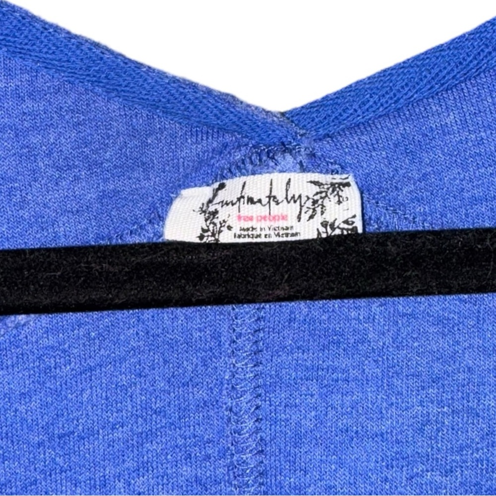 Free People Day Off Fleece Lounge Pullover Blue Mazarine Size Large - Picture 4 of 6